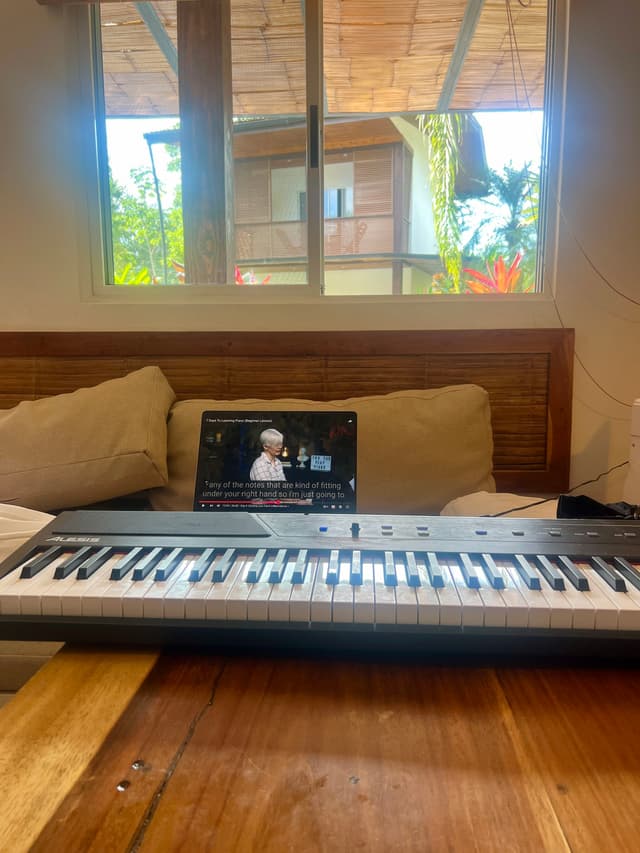 cj packs a piano in our surfboard bag